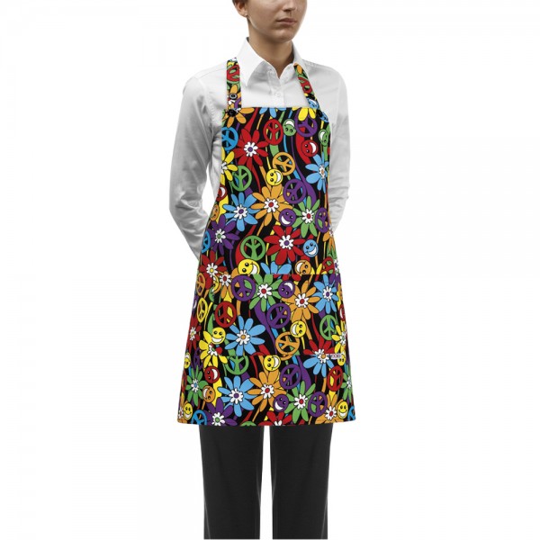 SHORT BIP APRON PEACE AND LOVE