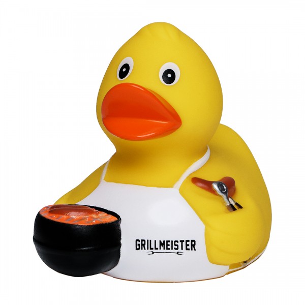 Quietsche-Ente Grillmeister mit Slogan Grillmeister